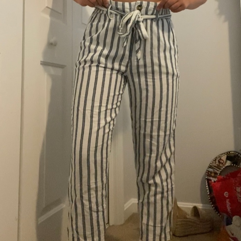 AE blue and white stripped dress pants!